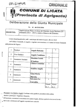 COMUNE DI LICATA Provincia dI Agrigento) Deliberazione della