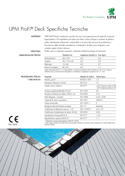 UPM ProFi&reg; Deck Specifiche Tecniche