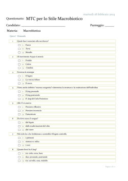 Questionario: MTC per lo Stile Macrobiotico