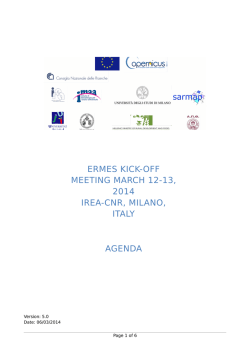 ermes kick-off meeting march 12-13, 2014 irea