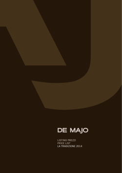 LISTINO PREZZI PRICE LIST LA TRADIZIONE 2014