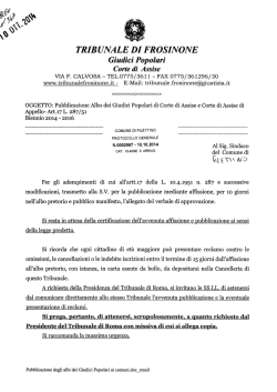 Giudici Popolari - Comune di Filettino