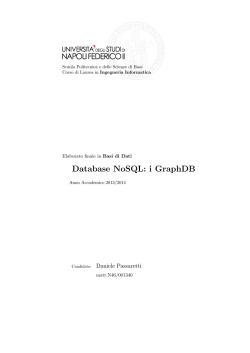 Database NoSQL: i GraphDB - Corso di Laurea in Ingegneria