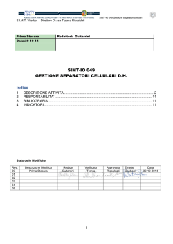SIMT-IO 049 GESTIONE SEPARATORI CELLULARI D.H. Indice