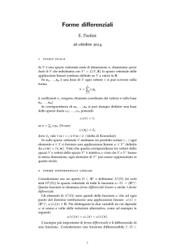 Appunti sulle forme differenziali.