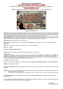 " CQ VOLONTARI CAPITANO ULTIMO " " RADIO MORSE DAY "