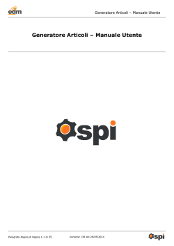 Generatore Articoli &ndash; Manuale Utente