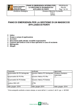 piano di emergenza per la gestione di un massiccio afflusso di feriti