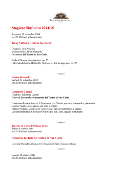 Stagione Sinfonica 2014/2015 - Ordine degli Ingegneri della