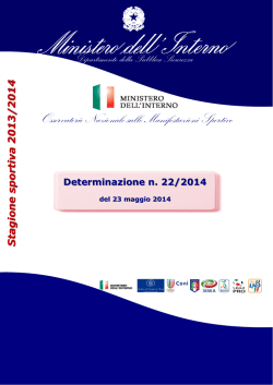 22/2014 - Osservatorio Nazionale sulle Manifestazioni Sportive