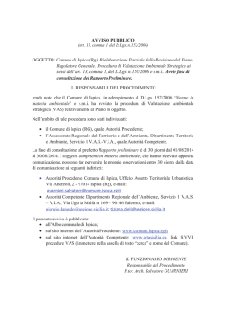 AVVISO PUBBLICO OGGETTO: Comune di Ispica (Rg