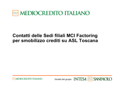 Contatti delle Sedi filiali MCI Factoring per smobilizzo crediti su ASL