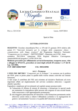 BANDO - Richiesta Preventivo PON C1 Estero SPAGNA