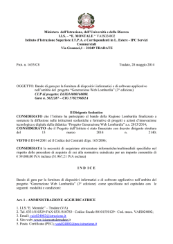 BANDO DI GARA GENERAZIONE WEB LOMBARDIA