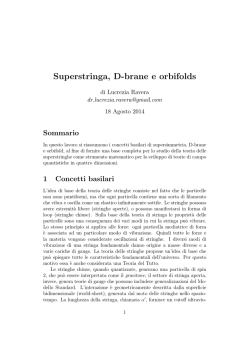 Superstringa, D-brane e orbifolds di Lucrezia Ravera