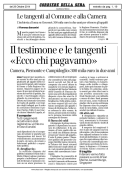 Il testimone e le tangenti &laquo;Ecco chi pagavamo&raquo;