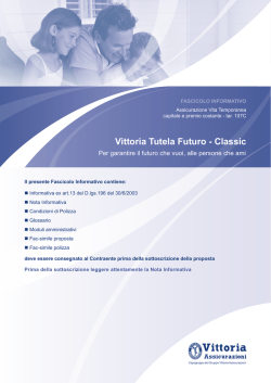 Fascicolo Informativo - Vittoria Tutela Futuro Classic