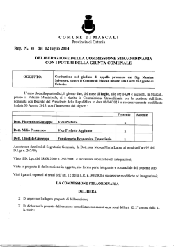 Costituzione nel giudizio di appello promosso dal Sig, Messina