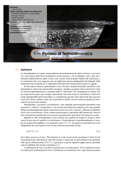 Capitolo 1: Ripasso di Termodinamica