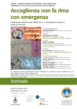 Accoglienza non fa rima con emergenza