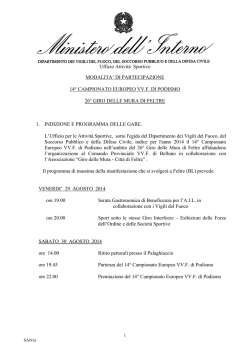 Modalit&agrave; di partecipazione - Corpo Nazionale dei Vigili del Fuoco