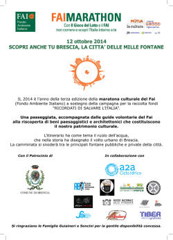 12 ottobre 2014 SCOPRI ANCHE TU BRESCIA