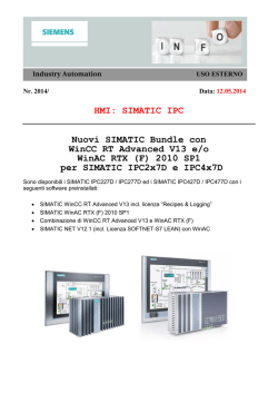 HMI: SIMATIC IPC Nuovi SIMATIC Bundle con WinCC RT