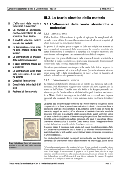 capitolo dedicato alla teoria cinetico molecolare
