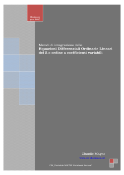 Equazioni Differenziali Ordinarie Lineari del 2.o ordine