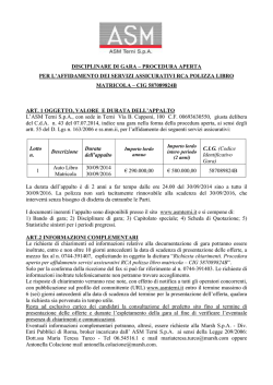 Disciplinare RC Auto Libro Matricola 2014