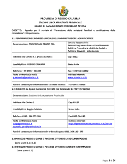 PROVINCIA DI REGGIO CALABRIA - Comune di Villa San Giovanni