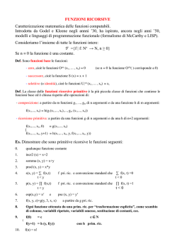 Funzioni ricorsive - Dipartimento di Matematica
