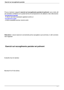 Esercizi sul raccoglimento parziale