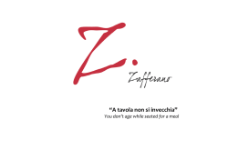 Zafferano A la Carte Menu