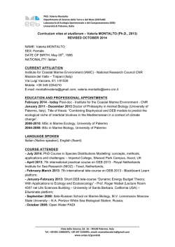 Curriculum vitae et studiorum – Valeria MONTALTO (Ph.D., 2013