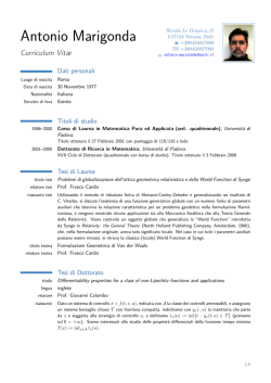 Curriculum Vitae - Universit&agrave; degli Studi di Verona