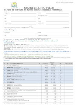 ORDINE e LISTINO PREZZI