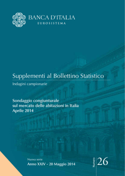 Sondaggio congiunturale sul mercato delle abitazioni in Italia