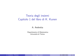 Teoria degli insiemi Capitolo 1 del libro di K. Kunen