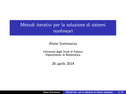 Metodi iterativi per la soluzione di sistemi nonlineari
