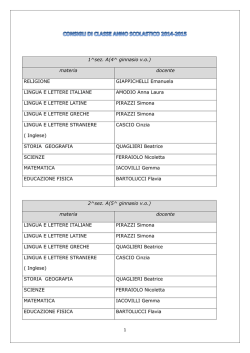 1 1^sez. A(4^ ginnasio v.o.) materia docente RELIGIONE