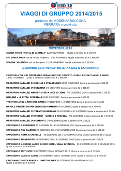 2014 AUTUNNO E INVERNO E ANTEPRIMA 2015