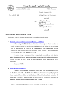 Bandi europei per la ricerca - Università degli Studi di Catania