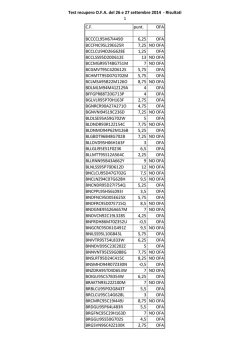 Test recupero O.F.A. del 26 e 27 settembre 2014