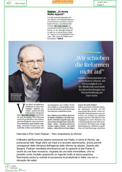 Padoan: ,,Zu wenig Intervista a Pier Carlo Padoan - "Non