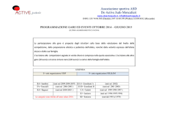 Programmazione gare ed eventi