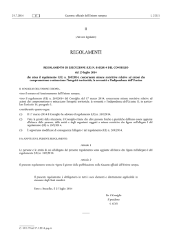 REGOLAMENTO DI ESECUZIONE (UE) N. 810/•2014 DEL