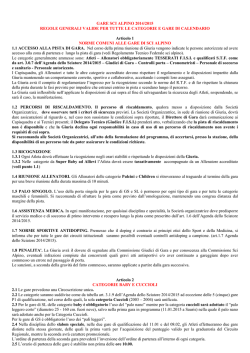 Regolamento Regionale F.V.G. Sci Alpino 2015