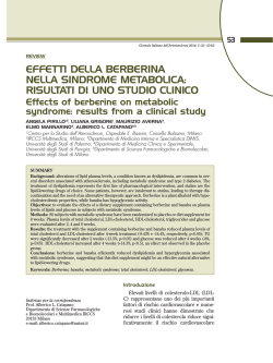 effetti della berberina nella sindrome metabolica: risultati di