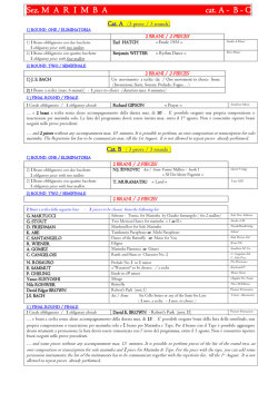 C Lista dei brani per il concorso